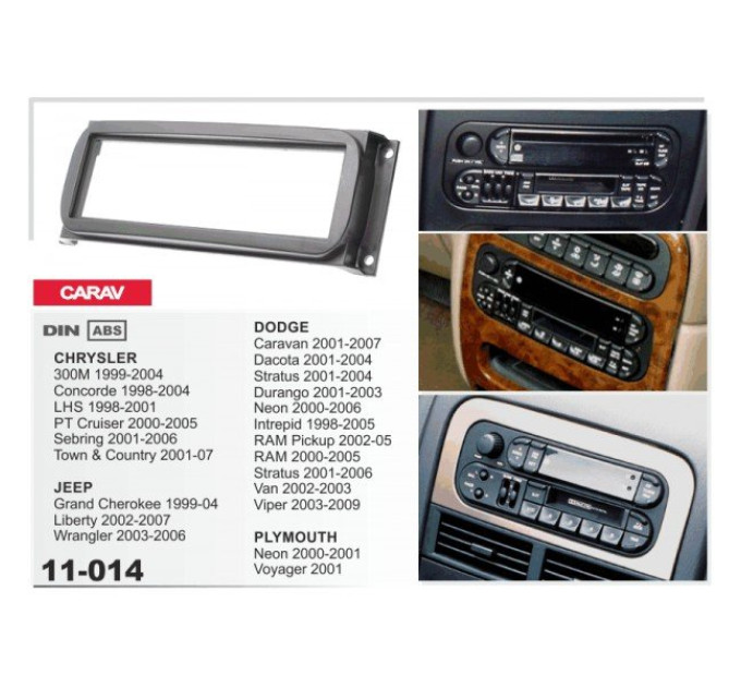 Перехідна рамка Jeep Grand Cherokee, Liberty, Wrangler Carav 11-014
