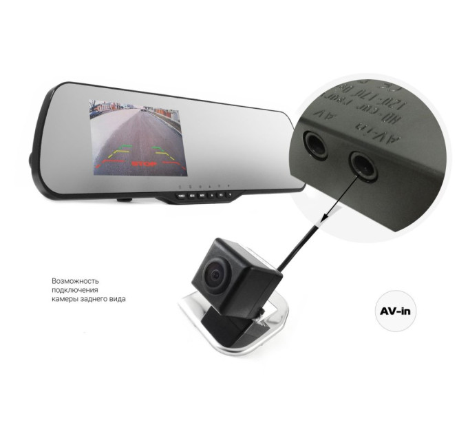 Дзеркало з відеореєстратором Falcon DVR HD70-LCD