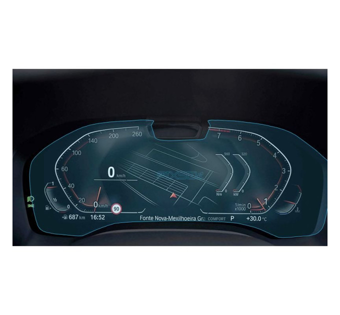 Захисне скло на панель приладів BMW 8 / M8 з камерою 2019- (G16) (матове) Pixsel BMW-8103-M