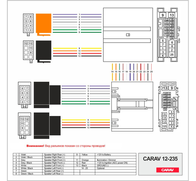 Перехідник для магнітол Ford, Land Rover Carav 12-235