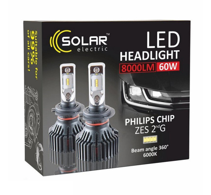 Світлодіодні лампи Solar LED H7 12/24V 6000K 60W
