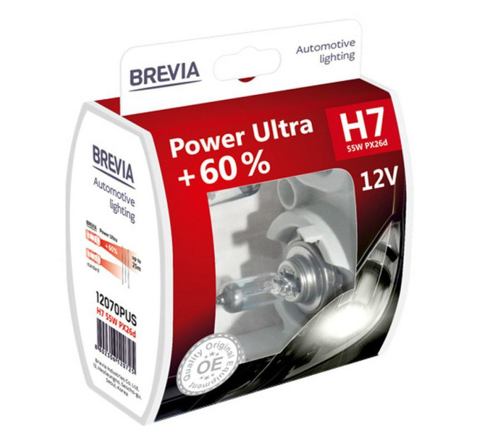 Комплект галогенних ламп Brevia H7 Power Ultra 12070PUS 12V 55W