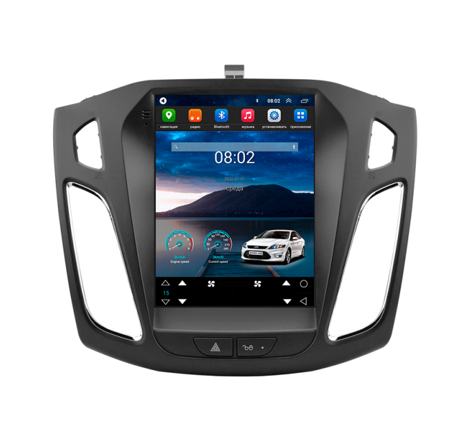 Штатна магнітола Ford Focus 2012-2016 tesla style Element 2/32 4G CarPlay
