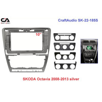 Рамка перехідна CraftAudio SK-22-185S SKODA Octavia 2008-2013 silver