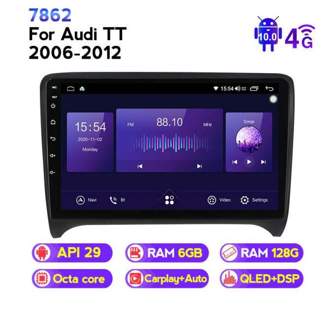 Штатна магнітола ECOBOOST FFT760Q-1024 AUDI TT 2006-2012
