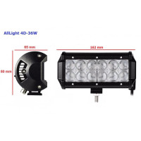 Світлодіодна фара дальнього світла AllLight 4D-36W 12 chip cree spot 9-30V Світлодіодна фара дальнього світла AllLight 4D-36W 12 chip cree spot 9-30V