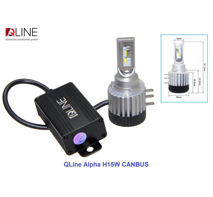 Світлодіодні лампи Qline Alpha H15W CanBus 6000K