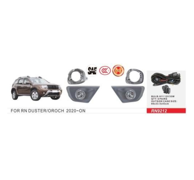 Протитуманні фари Vitol RN-9212 Renault Duster 2015-21