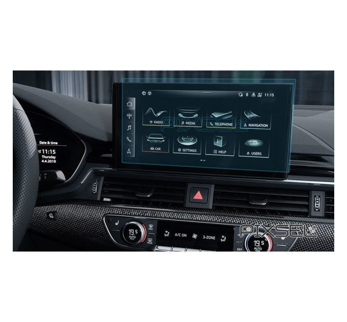 Захисне скло на монітор Audi A4 / S4 8.3 2019- (глянсове) Pixsel AUDI-1242-H