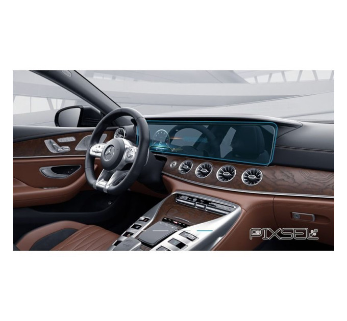 Захисне скло на монітор Mercedes AMG GT цілісний 2019- (матове) Pixsel MB-3528-M