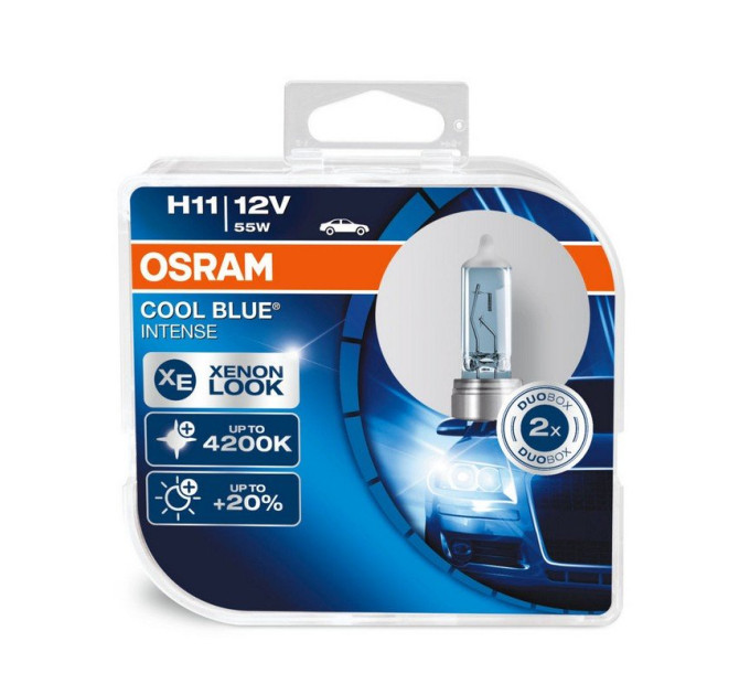 Комплект галогенних ламп OSRAM Cool Blue Intense 64211CBI-HCB H11 55W 12V PGJ19-2