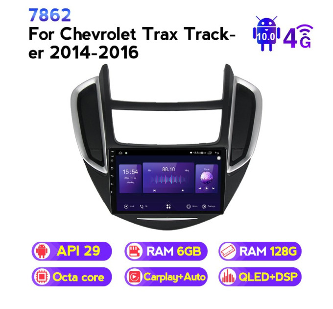 Штатна магнітола ECOBOOST FFT760Q-1279 CHEVROLET TRAX 2014-2016