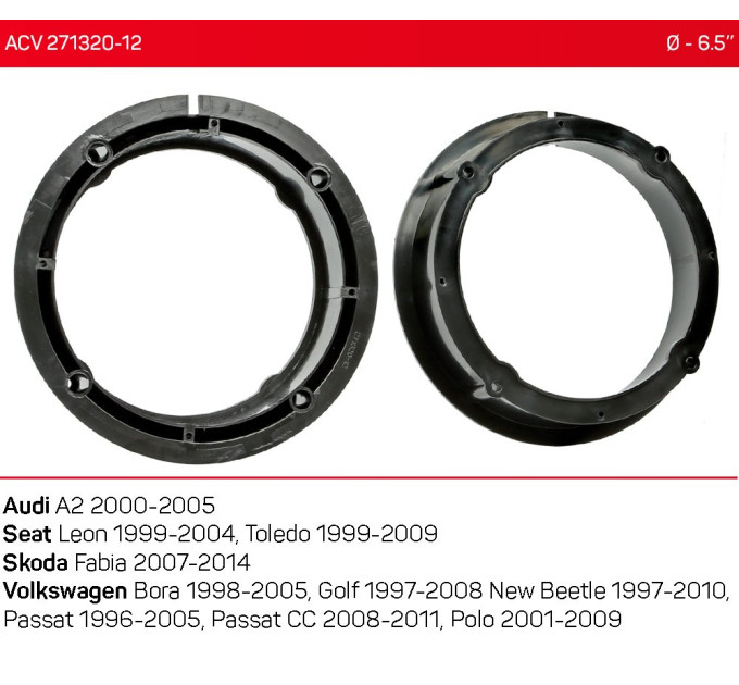 Проставки під динаміки ACV 271320-12 для автомобілів Audi, Skoda, Seat, Volkswagen