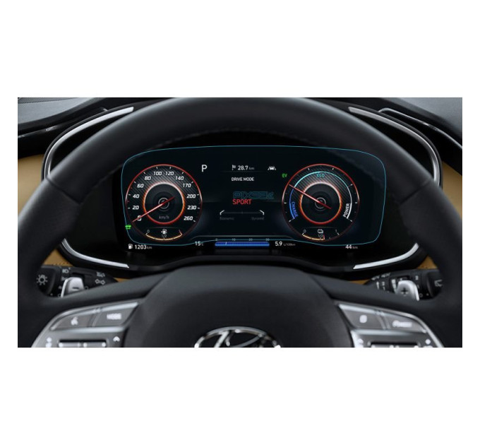 Захисне скло на панель приладів Hyundai Santa Fe 2020- (глянсове) Pixsel HD-2177-H