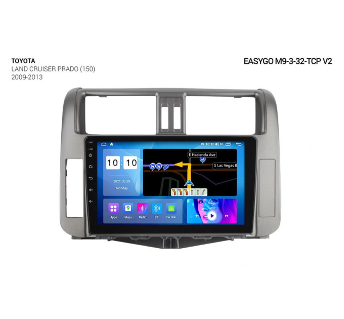 Штатна магнітола EasyGo M9-3-32-TCP v2 Toyota Land Cruiser Prado (150) 2009-2013
