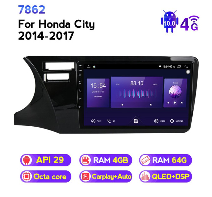 Штатна магнітола ECOBOOST FFT740Q-1130 HONDA CITY