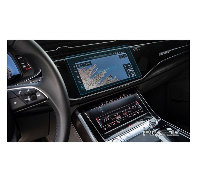 Захисне скло на монітор Audi Q8 / SQ8 / RSQ8 2018- (гартоване) Pixsel AUDI-3411-T