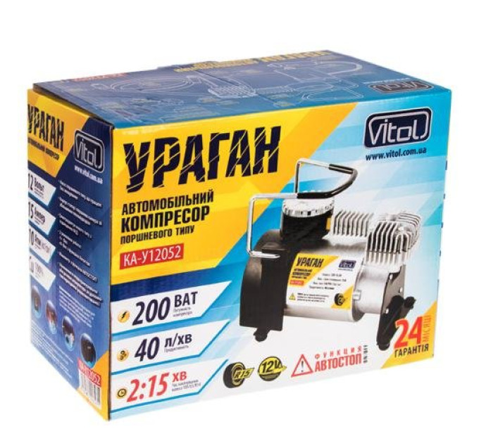 Автомобільний компресор Vitol Ураган КА-У12052