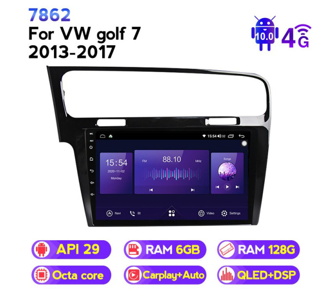 Штатна магнітола ECOBOOST FFT760Q-1031 Volkswagen GOLF 7 2013-2015
