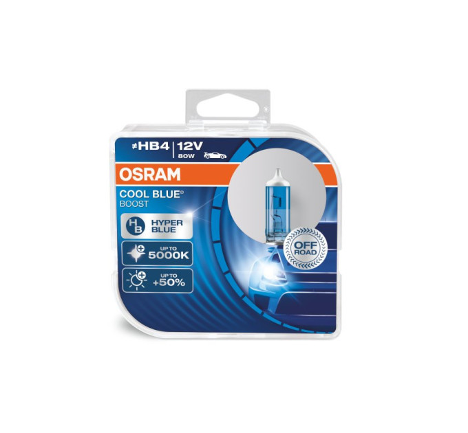 Комплект галогенних ламп OSRAM Cool Blue Boost 69006CBB-HCB HB4 80W 12V P22d