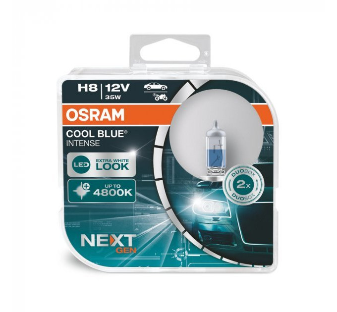 Комплект галогенних ламп OSRAM Cool Blue Intense Next Gen 64212CBN-HCB H8 12V 35W PGJ19-1