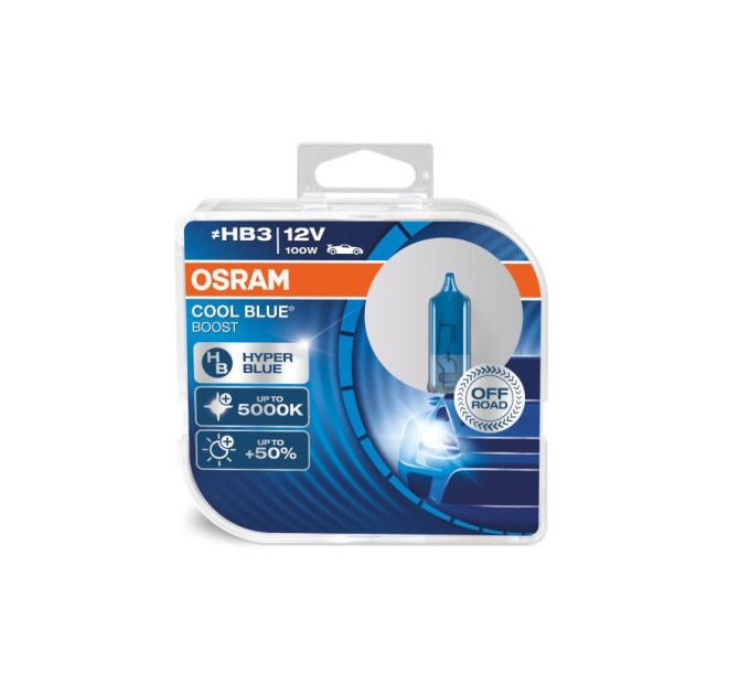 Комплект галогенних ламп OSRAM Cool Blue Boost 69005CBB-HCB HB3 100W 12V P20d