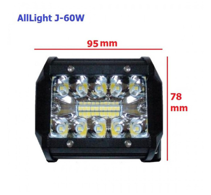 Світлодіодна фара дальнього світла AllLight J-60W 20 chip EPISTAR 9-30V