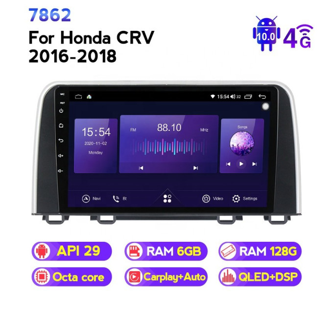 Штатна магнітола ECOBOOST FFT760Q-1148 HONDA CR-V 2017