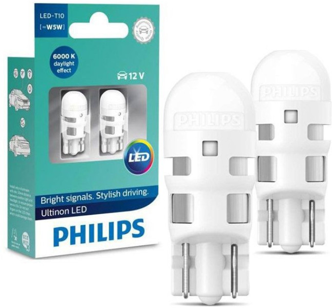 Світлодіодні лампи Philips Ultinon 11961ULWX2 T10 LED 6000K 12V B2