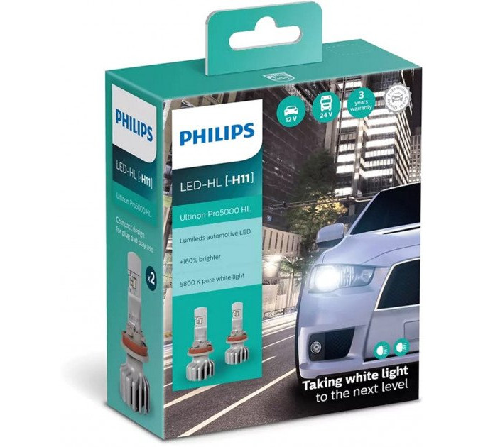 Світлодіодні лампи Philips Ultinon Pro5000 H11 11362U50CWX2 12/24V 15W