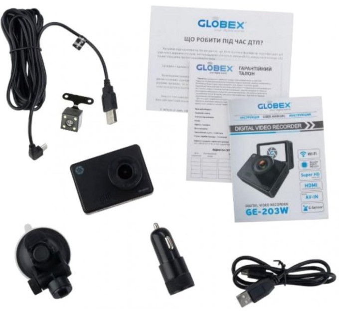 Відеореєстратор Globex GE-203W DualCam