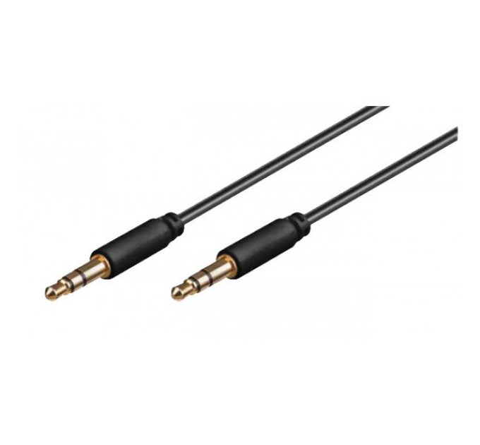 AUX кабель Jack 3.5 мм - 0.5 м чорний AWM 110-02