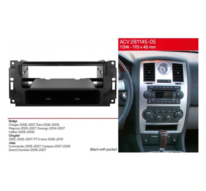 Перехідна рамка Jeep Grand Cherokee, Compass, Commander ACV 281145-05