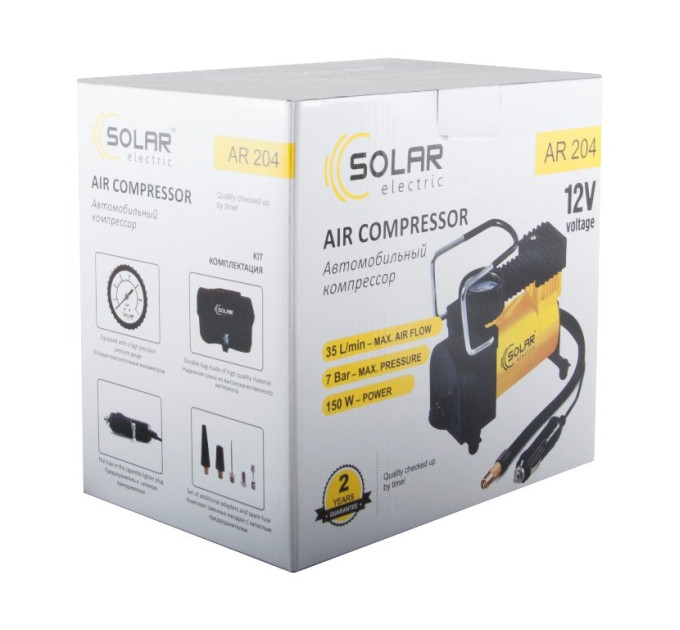 Автомобільний компресор Solar AR204