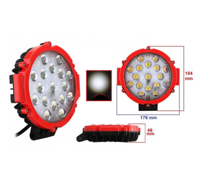 Світлодіодна фара AllLight 51W-Red 9-30V spot 17 chip OSRAM