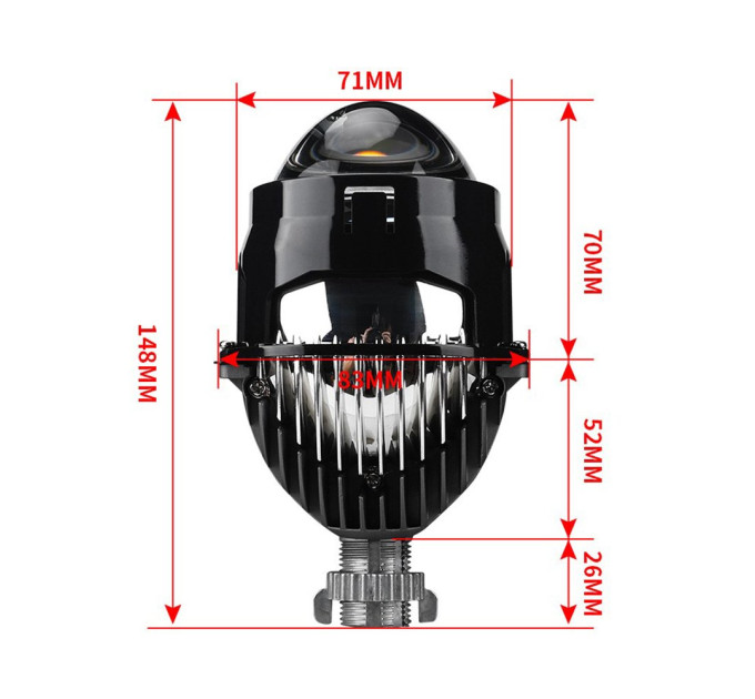 Світлодіодна лінза Bi-LED Cyclone LED BL 2.5" I1 35W