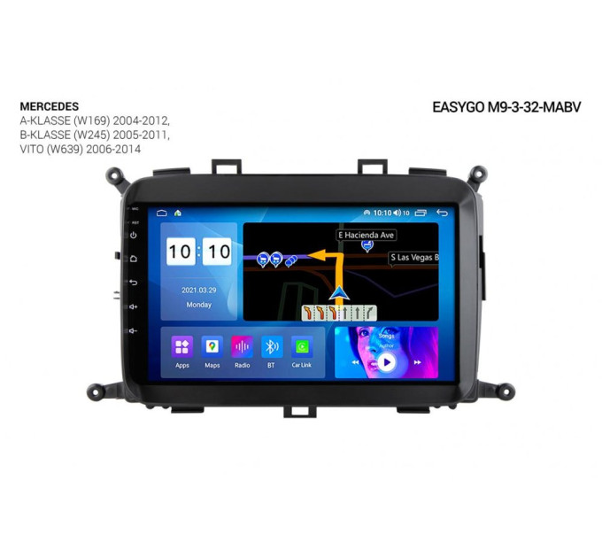 Штатна магнітола EasyGo M9-3-32-MABV Mercedes Vito (W639) 2006-2014