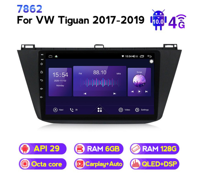 Штатна магнітола ECOBOOST FFT760Q-1038 Volkswagen Tiguan 2017