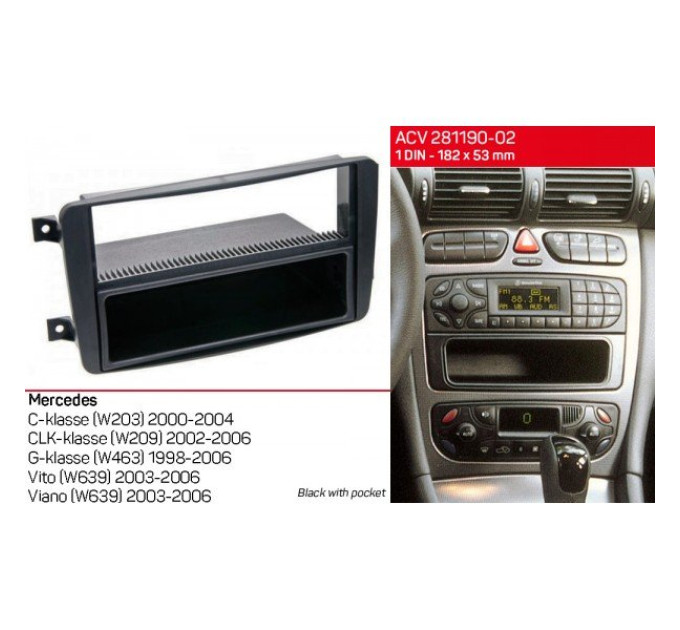 Перехідна рамка Mercedes Vito, Viano, W639, W203, W209, W463 ACV 281190-02