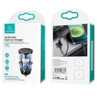 Автомобільний зарядний пристрій Usams US-CC127 C25 42.5W USB 22.5W+PD 20W black