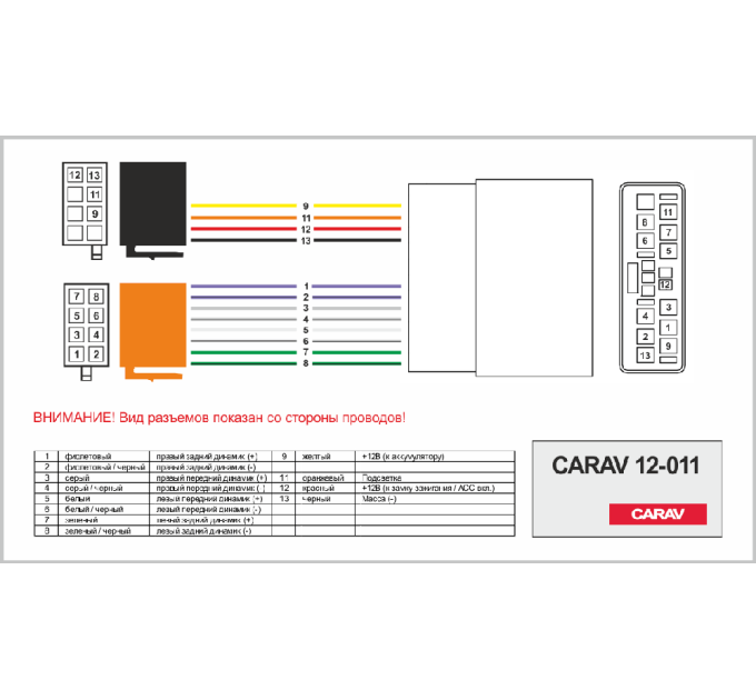 Перехідник ISO Citroen, Honda, Mitsubishi, Peugeot, Citroen Carav 12-011