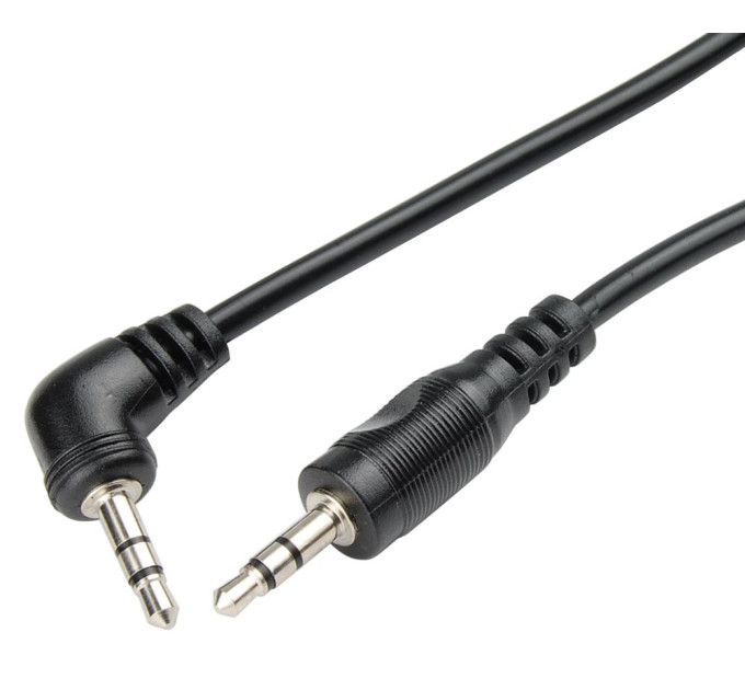 AUX кабель Jack 3.5 мм - 0.5 м чорний AWM 110-11