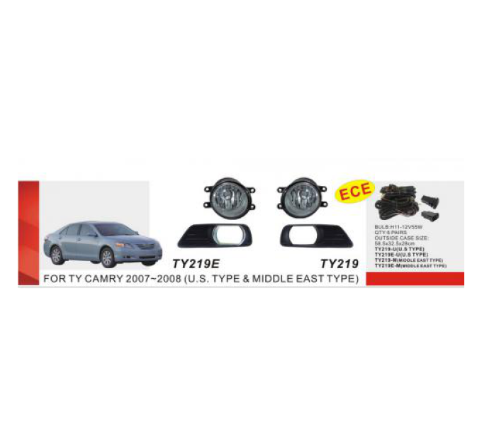 Протитуманні фари Vitol TY-219E-U-W Toyota Camry 40 2007 ел.проводка