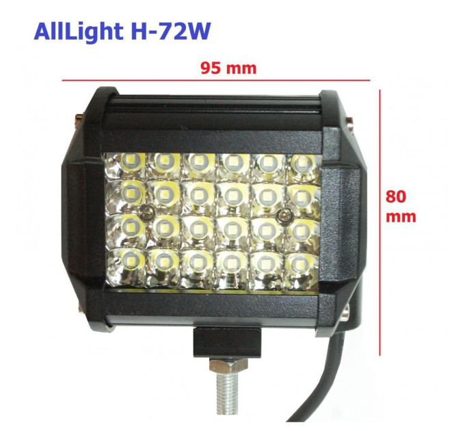 Світлодіодна фара дальнього світла AllLight H-72W 24 chip CREE 9-30V