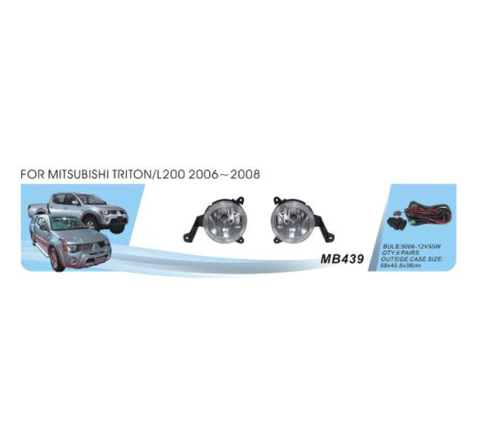 Протитуманні фари Vitol MB-439W Mitsubishi L200 2006-08 ел.проводка