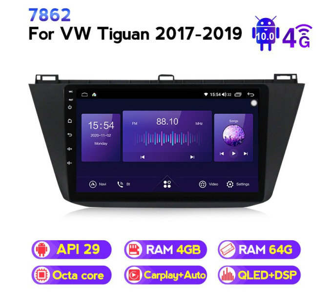 Штатна магнітола ECOBOOST FFT740Q-1038 Volkswagen Tiguan 2017
