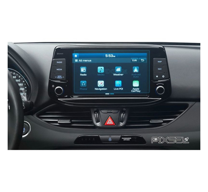 Захисне скло на монітор Hyundai i30 2017- (глянсове) Pixsel HD-4228-H
