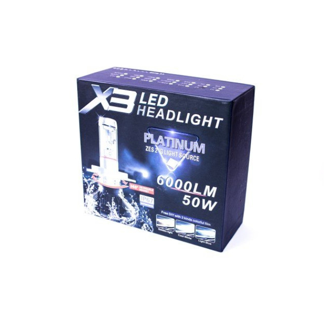 Світлодіодні лампи AllLight X3 H7 50W 6000K 6000lm