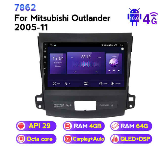 Штатна магнітола ECOBOOST FFT740Q-1316 MITSUBISHI OUTLANDER 2006-2012
