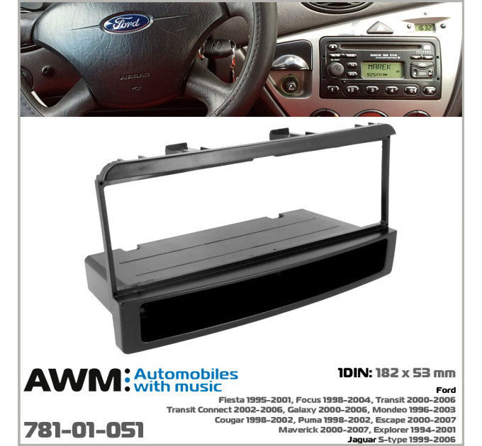 Перехідна рамка Ford Transit, Fiesta, Focus, Galaxy, Mondeo AWM 781-01-051